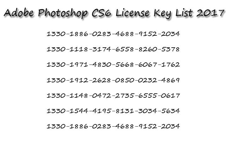 Photoshop Serial Number List